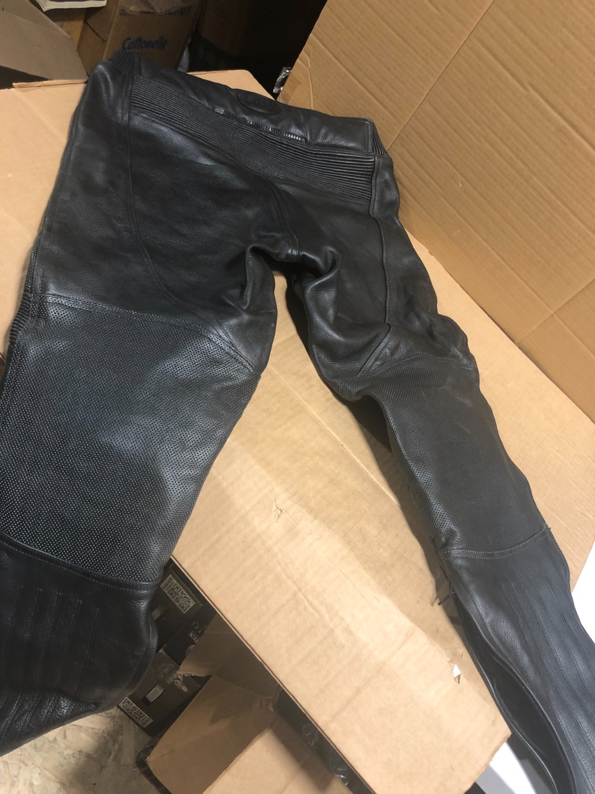 BILT Racing black leather motorcycle riding pants