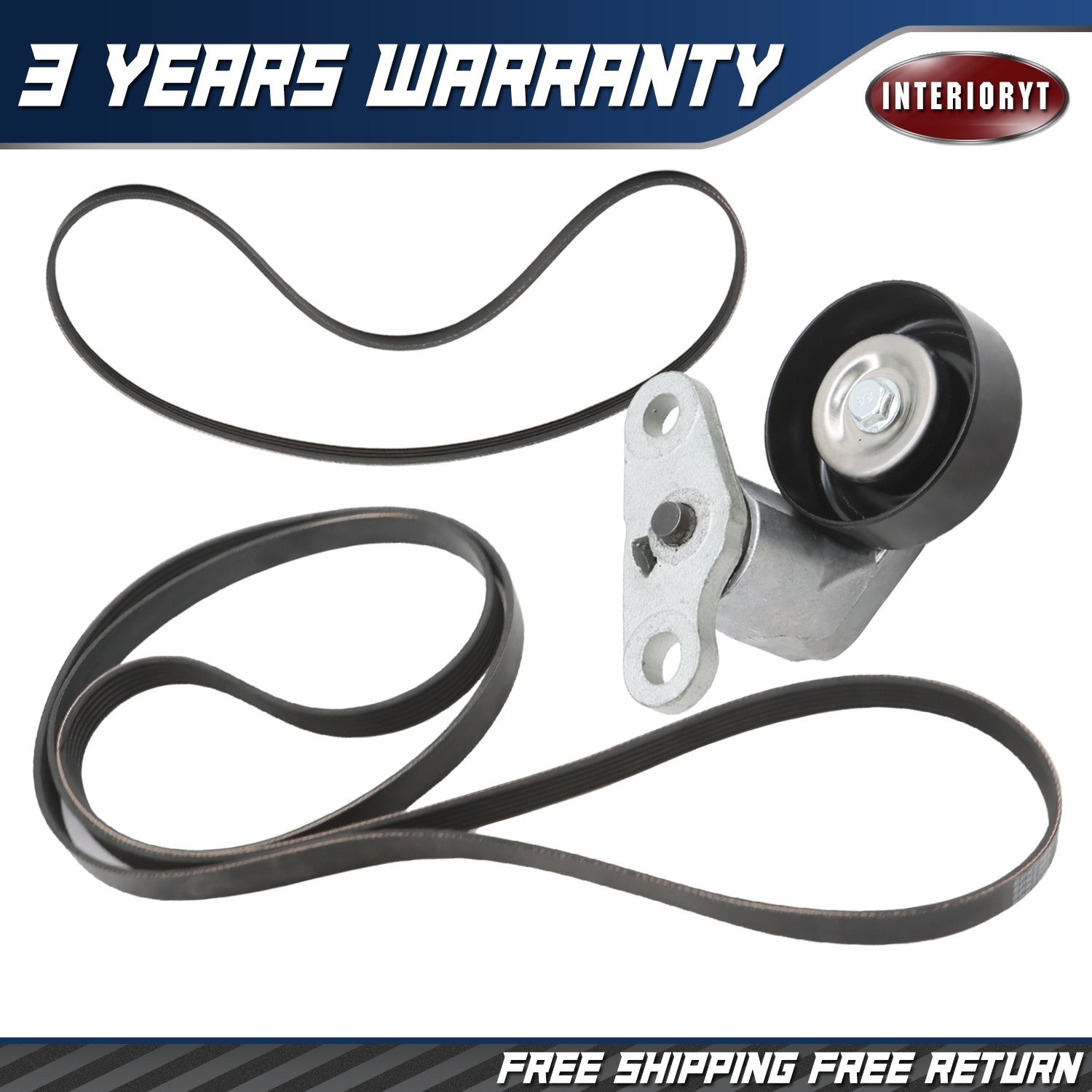 A/C Serpentine Tensioner & Drive Belt For Chevy Silverado GMC Savana 90K-38159