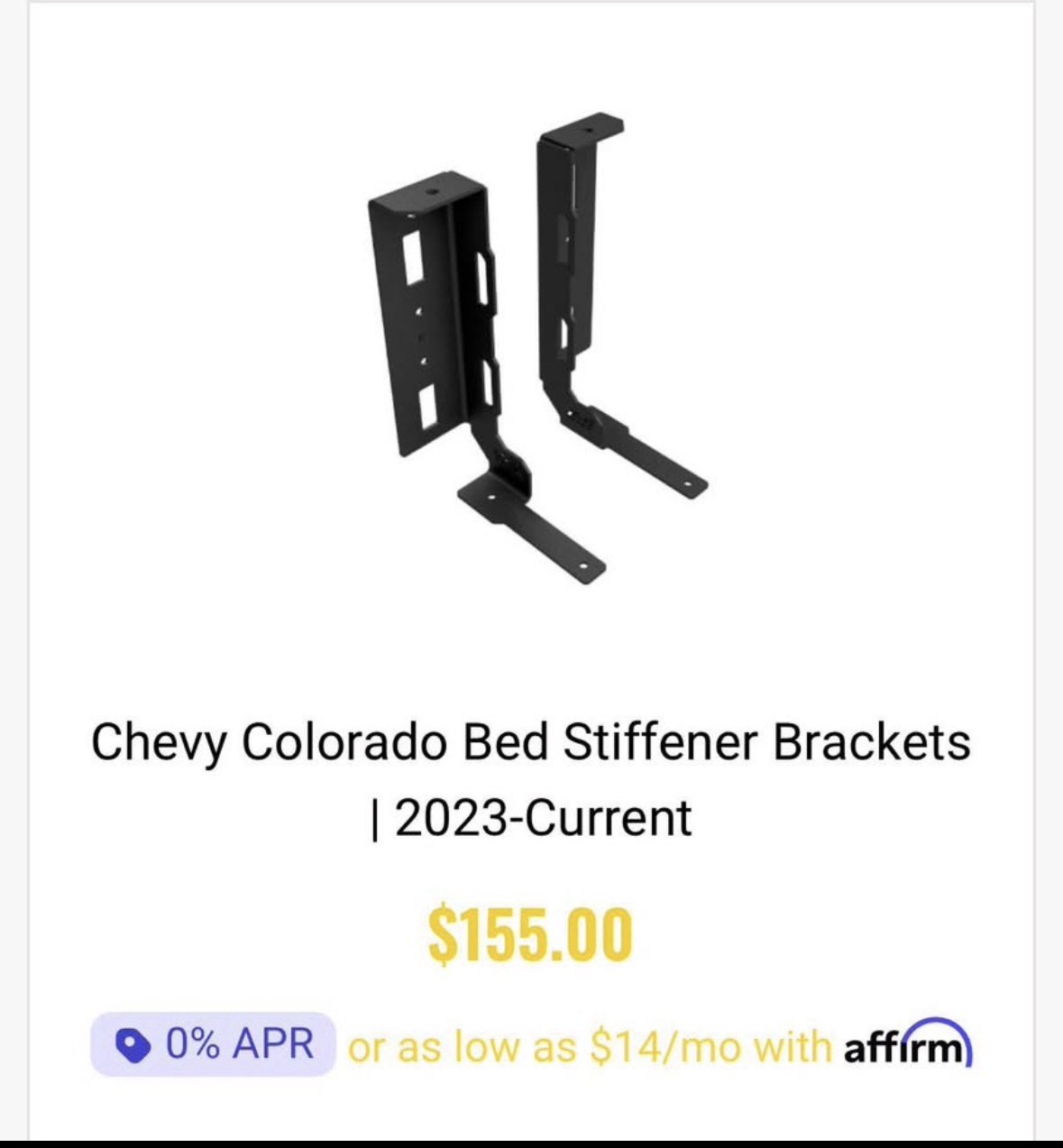 Chevy Colorado Bed Stiffener Brackets | 2023-Current Brand New Chevy Colorado Bed Stiffener Brackets | 2023-Current Brand New