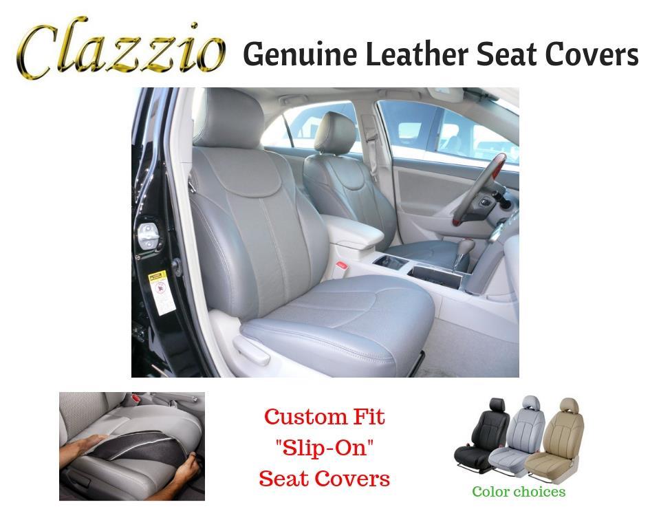 Clazzio Genuine Leather Seat Covers for 08-10 Toyota Highlander w/3rd Row Gray