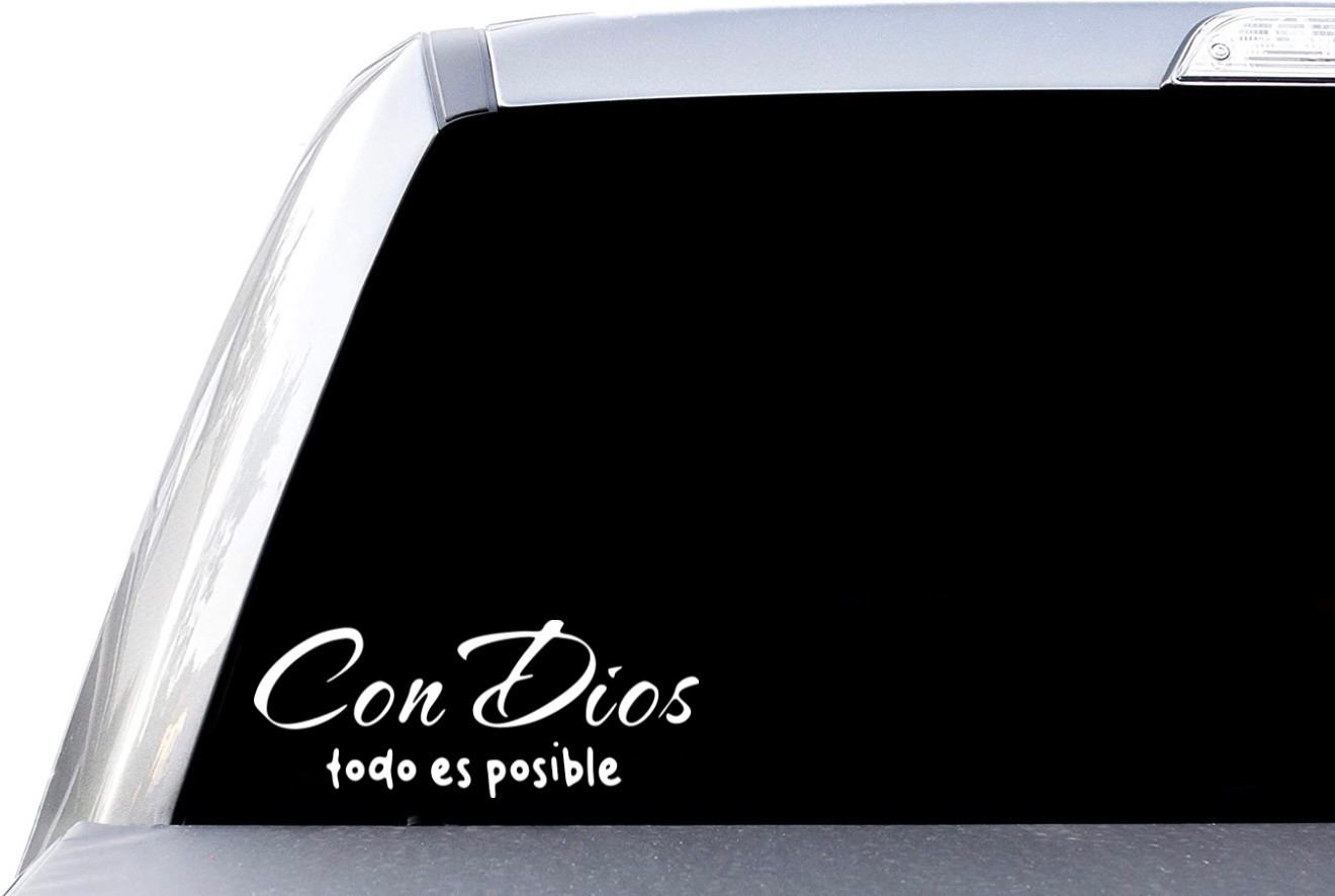 Con Dios Todo Es Posible - Window Vinyl Adhesive Decal Sticker Con Dios Todo Es Posible - Window Vinyl Adhesive Decal Sticker