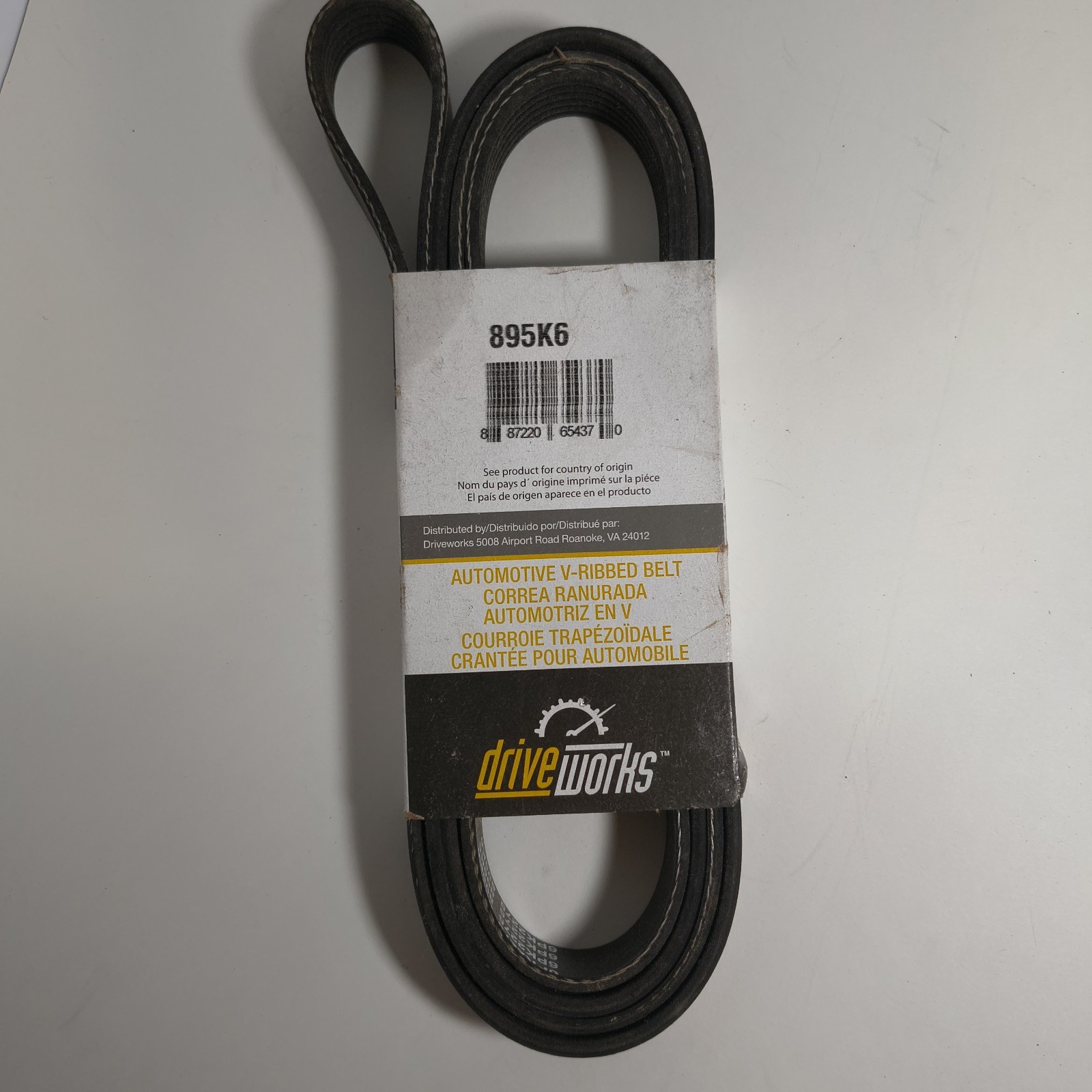 New DriveWorks 895K6 Serpentine Belt Poly-Rib Automotive V-Ribbed 6-Rib 89.5\