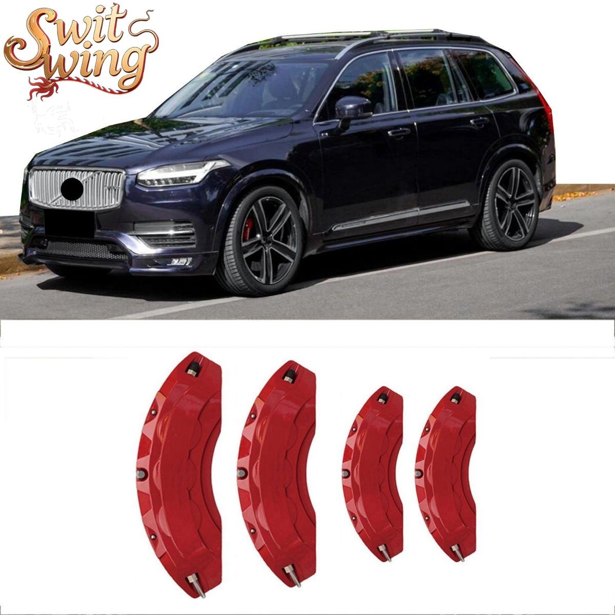 4pcs Customized Aluminum Car Brake Caliper Covers for VOLVO XC90 Accessories 4pcs Customized Aluminum Car Brake Caliper Covers for VOLVO XC90 Accessories