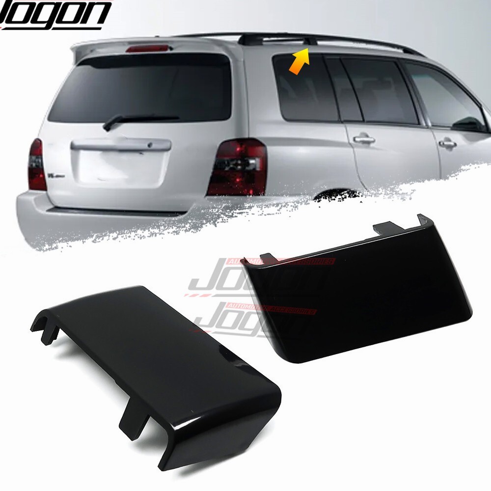 Pair ABS Roof Rack Center Middle End Cover For Toyota Highlander 1998-2007 Black