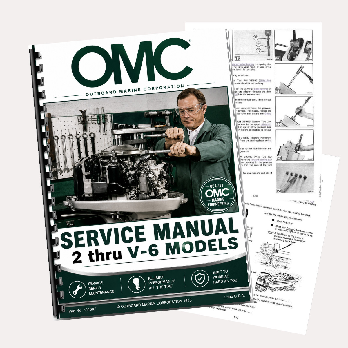 OMC 2 Thru V6 Outboard Service Repair Manual Marine 900 Pages