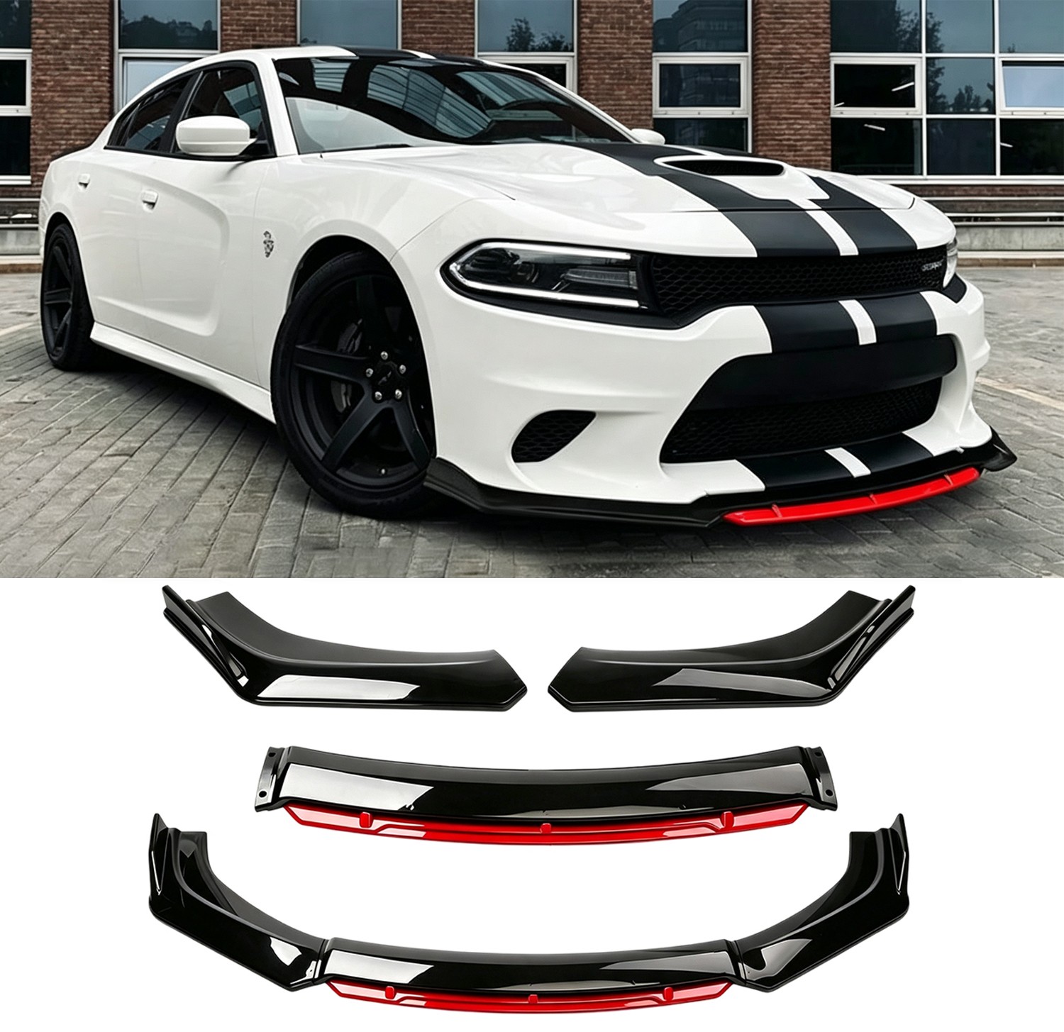 4x Universal Front Bumper Lip Chin Spoiler Splitter Body Kit For Honda Accord