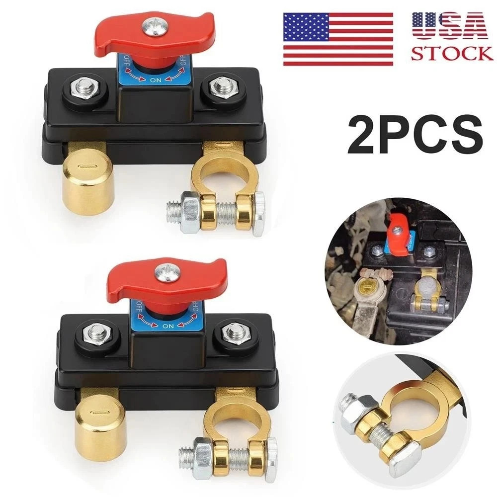 2Pcs 12V 24V Battery Disconnect Terminal Switch Kill Isolator Cut Off for Car RV