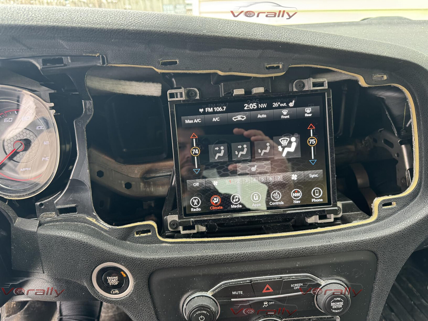 For 2009-2014 Dodge Charger Challenger In Dash Radio Rotated Stereo CarPlay