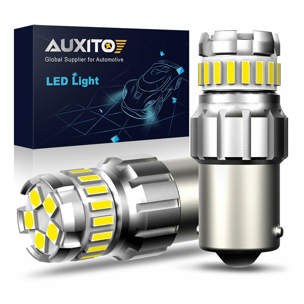 2X 1156 BA15S 7506 LED Backup Reverse Lamp Light Bright White 6500K Bulbs AUXITO