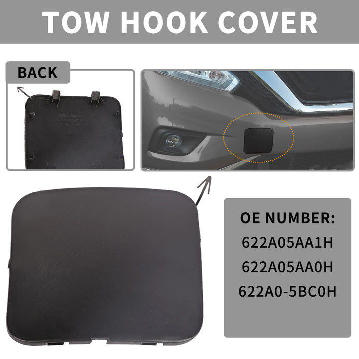 1 Front Bumper Tow Hook Eye Cover Cap For 2015 2016 2017 2018 2019 Nissan Murano