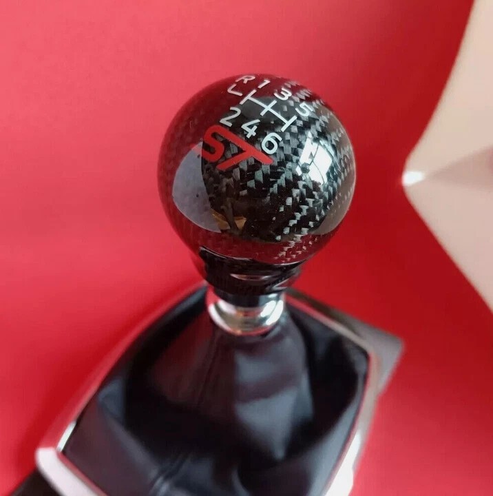 ST CARBON SHIFT GEAR KNOB For FORD FOCUS MK2 MK3 MK4 FIESTA MK7 MK8 RS LW LZ WZ