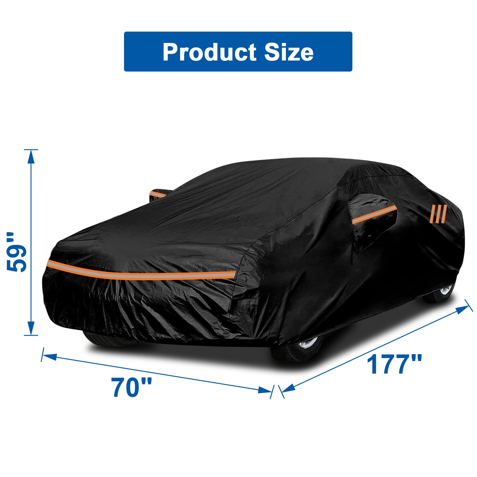 Universal Waterproof Car Cover All Weather Full Exterior Protection UV Dust Snow