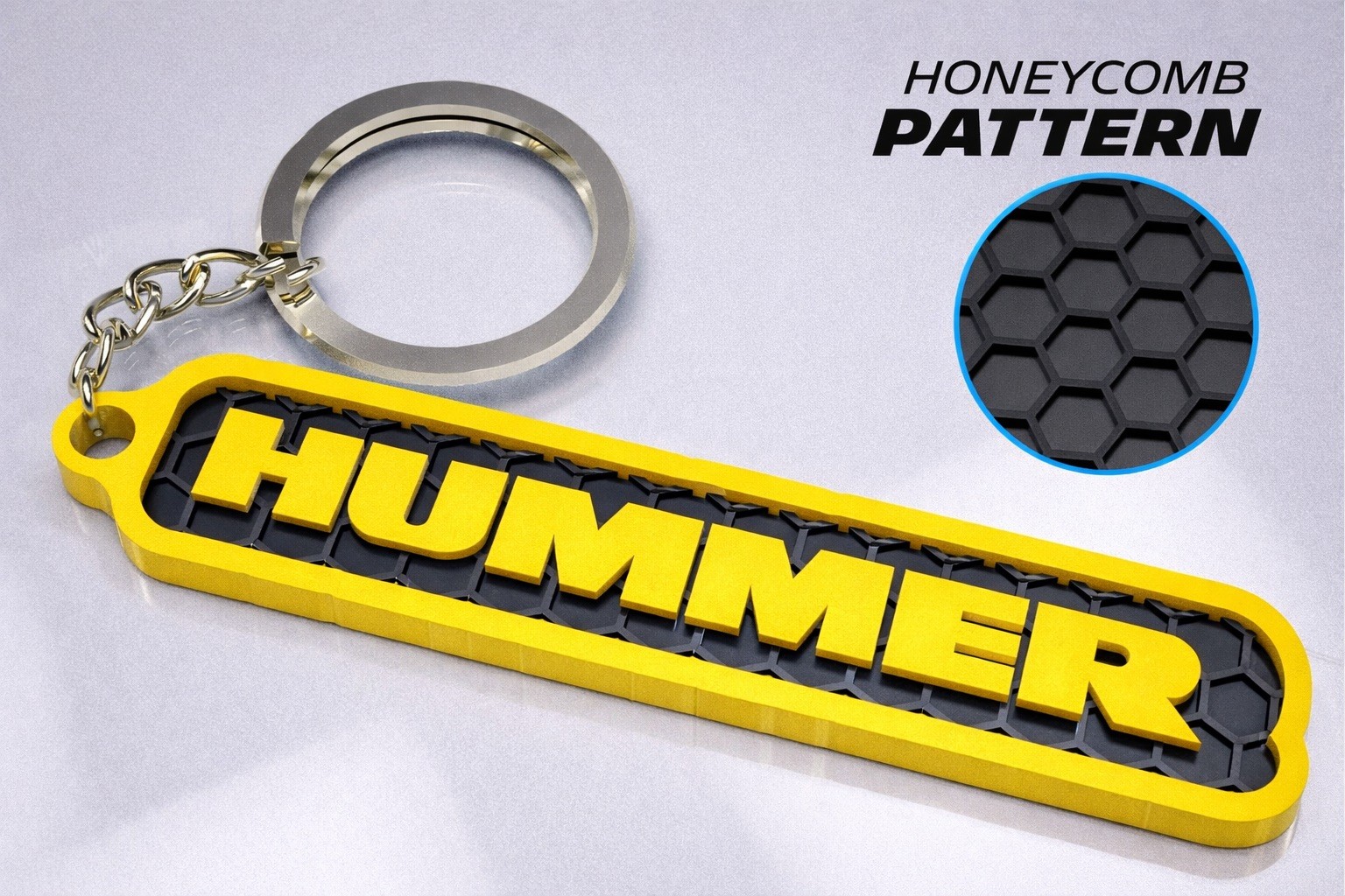 Car & Truck Enthusiast Keychain – 3D Honeycomb – Compatible With Hummer Car & Truck Enthusiast Keychain – 3D Honeycomb – Compatible With Hummer