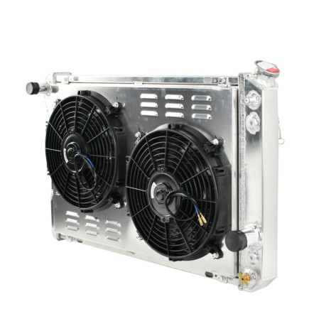 3 Row Aluminum Radiator 12V Slim Shroud Fan for 1982-1992 Chevy Camaro Firebird