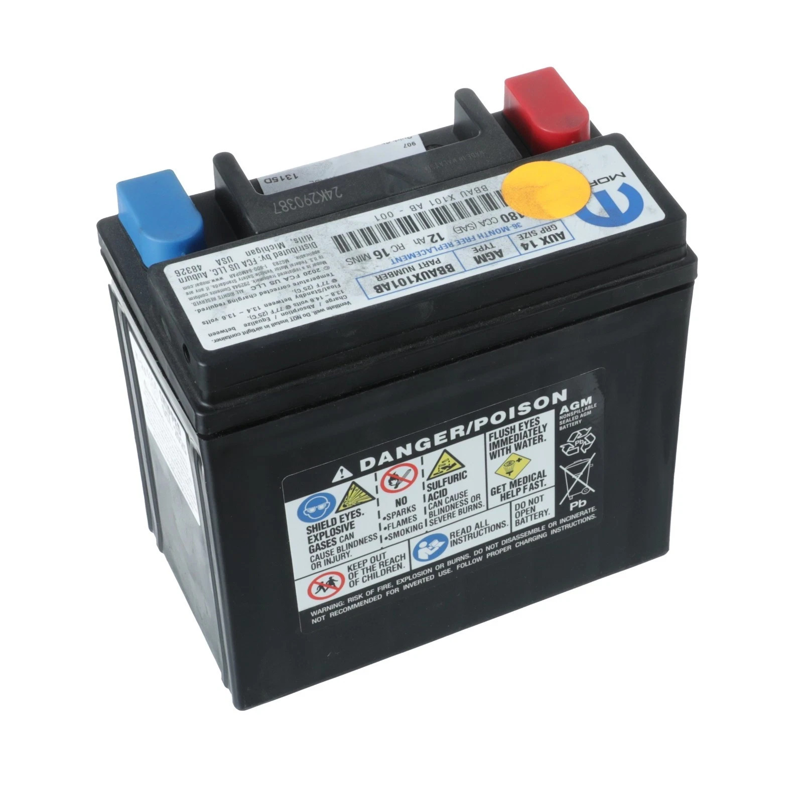 2016-2025 JEEP DODGE RAM CHRYSLER VEHICLE BATTERY NEW GENUINE MOPAR BBAUX101AB