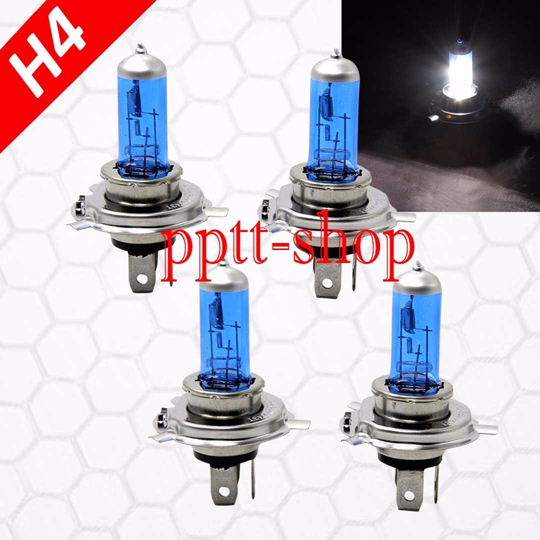 Combo 2 Pair H4 9003 HB2 12V 60/55w Halogen Headlight Light Bulbs White High/Low