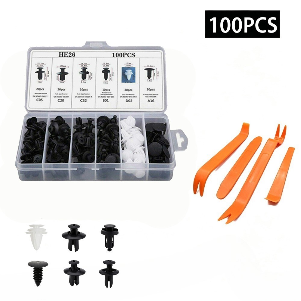 100PCS Automotive Clips Car Retainer Clips Pin Rivet Bumper Kit For Kia