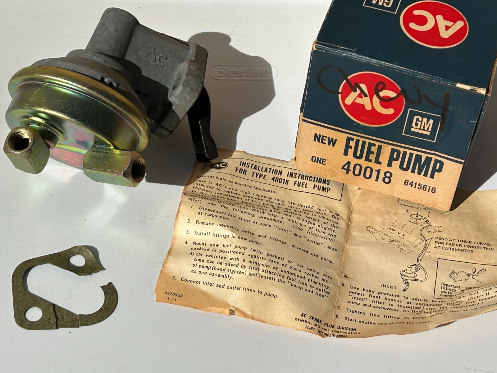 NOS GM 1958-1966 Chevy II Corvette Chevelle 283-409 High Perf AC 40018 Fuel Pump