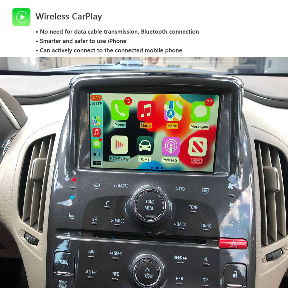 Chevrolet/Chevy Volt 2011–2015 Mylink wireless apple carplay android auto Kit