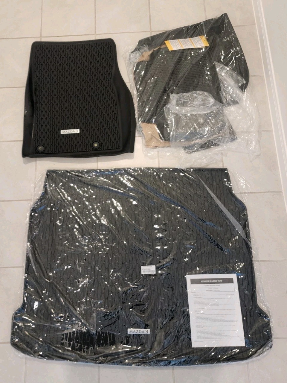 Genuine Mazda3 Sport All Weather Floor Mats + Cargo Liner- Full Set (2019-2026)