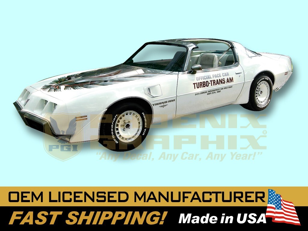 1980 Trans Am Turbo Indy 500 Pace Car Firebird Decals Stripes Kit COMPLETE
