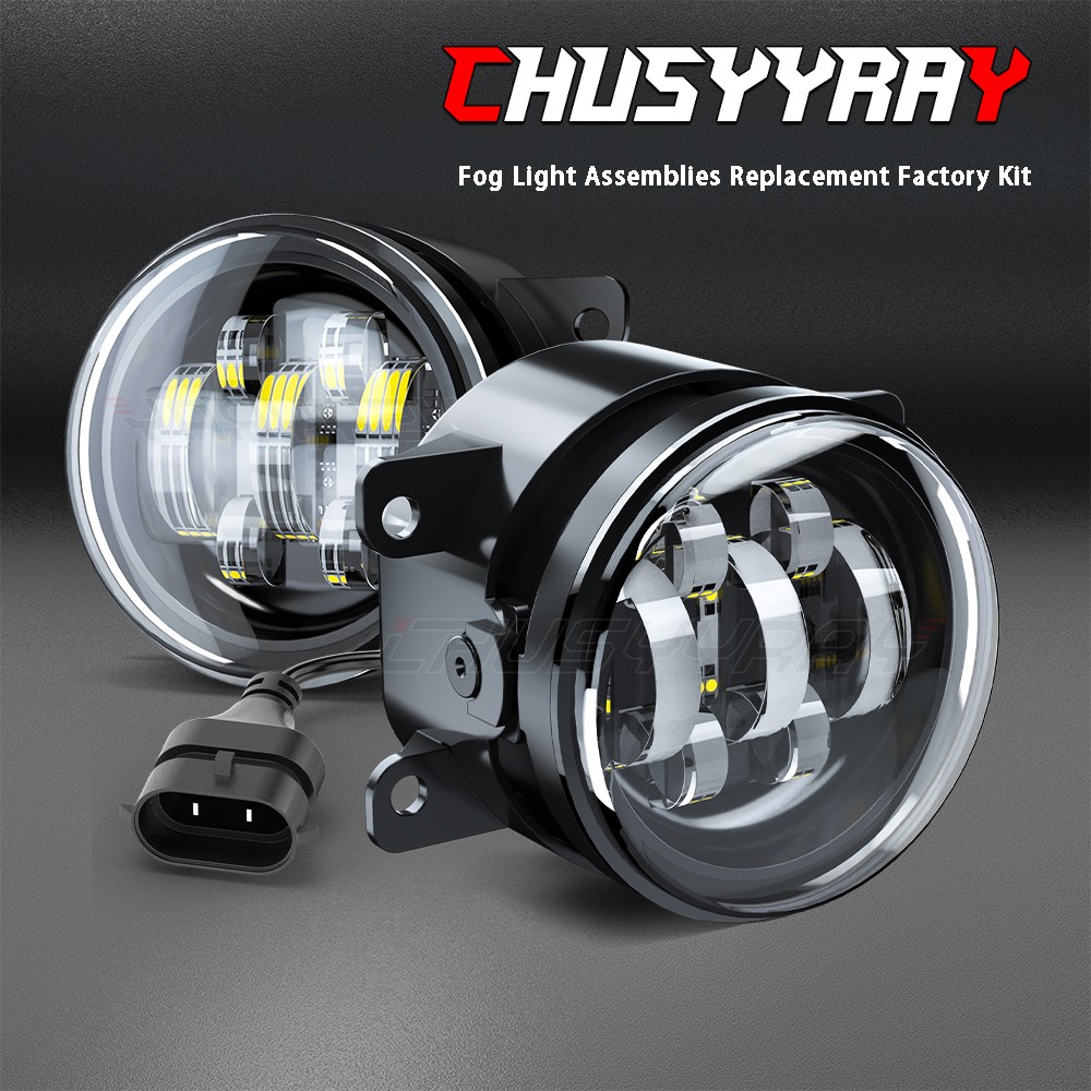 2pcs LED Driving Fog Light Lamp Front Bumper Light Driver + Right Passenger Side
