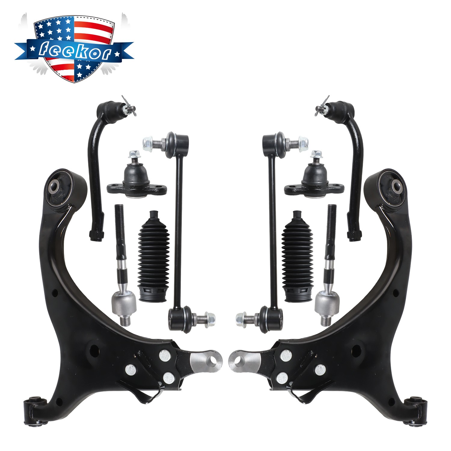 12X Front Lower Control Arms Ball Joints Suspension Kit for Kia Forte 2010-2013