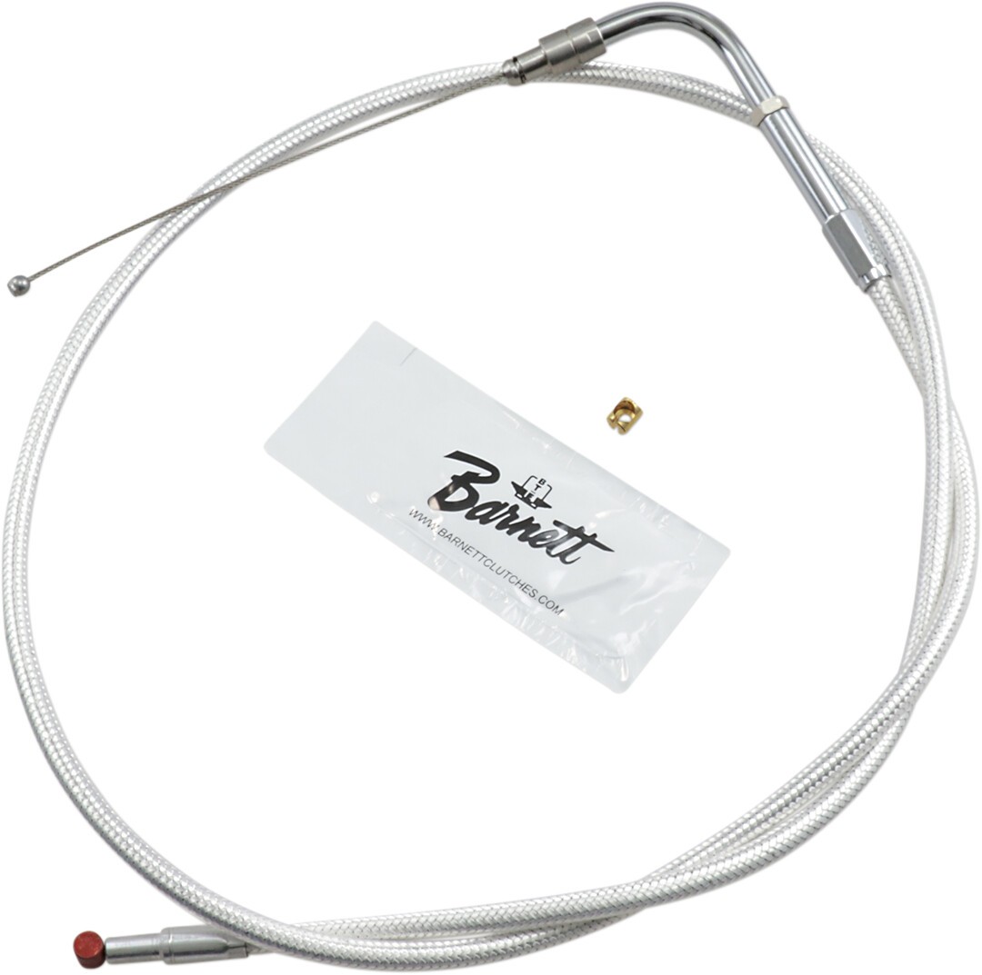 Barnett Platinum Series Throttle Cable +3in Silver Braided 34.5in Barnett Platinum Series Throttle Cable +3in Silver Braided 34.5in