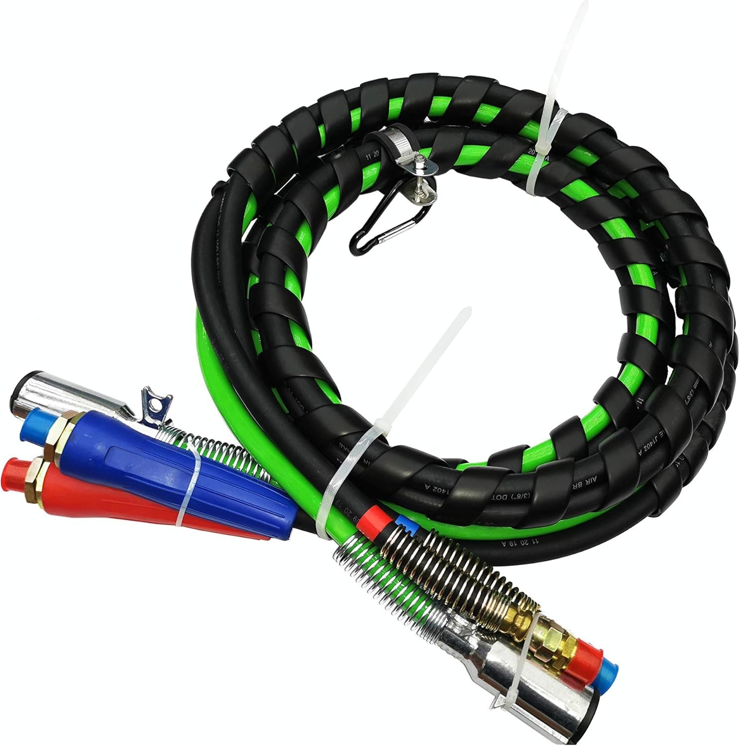 12 Ft. 3-in-1 Wrap Set, ABS Electrical and Air Line Hose, for Semi Truck Tractor