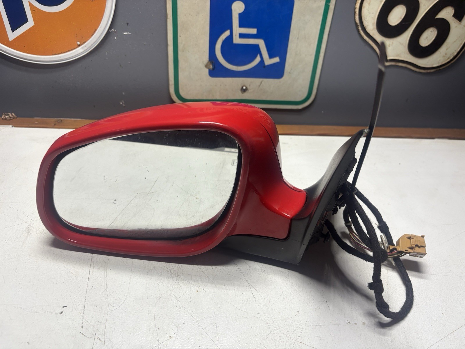 2003-2006 Porsche Cayenne S Left Driver Side Door Mirror Red OEM 95573122100