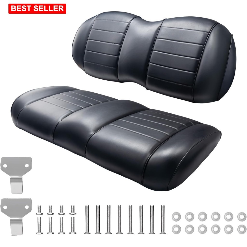 Golf Cart Seat Kit 2 Pcs Marine Vinyl Memory Foam Universal Replacement