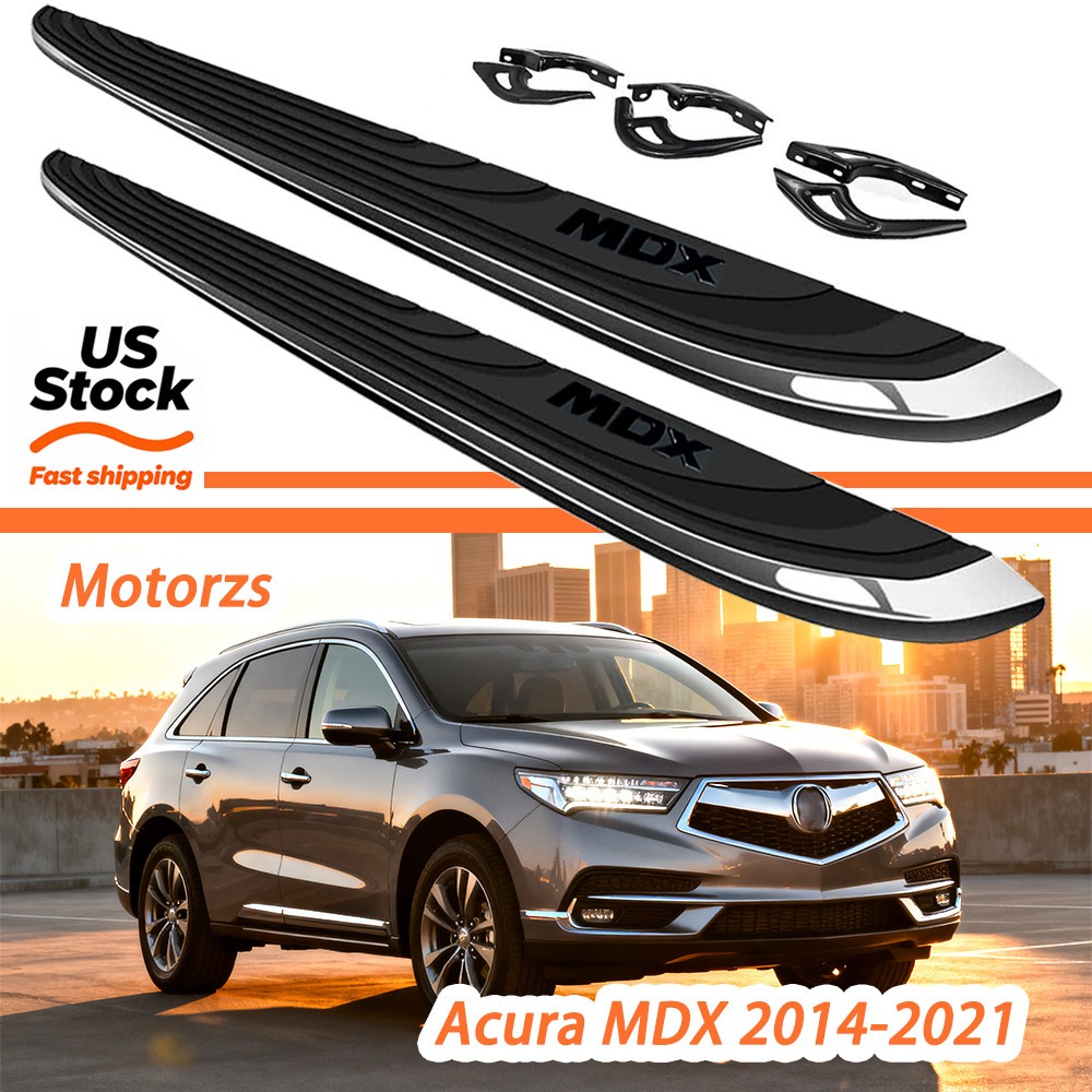 Running Board Fits for Acura MDX 2014-2021 Fixed Side Steps Nerf Bar Black 2Pcs