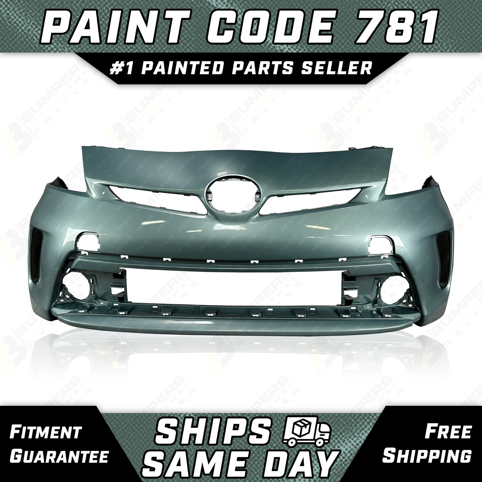 NEW Painted *781 Sea Glass* Front Bumper Cover Fascia for 2012-2015 Toyota Prius