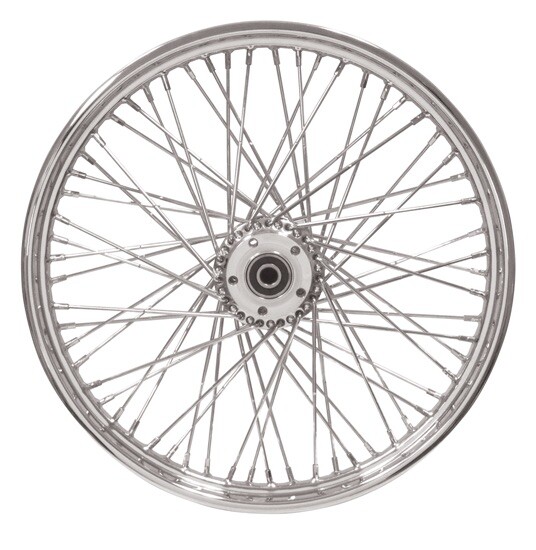New 23x3 Chrome 60 Spoke Laced Front Wheel With Billet Hub For Harley Davidson