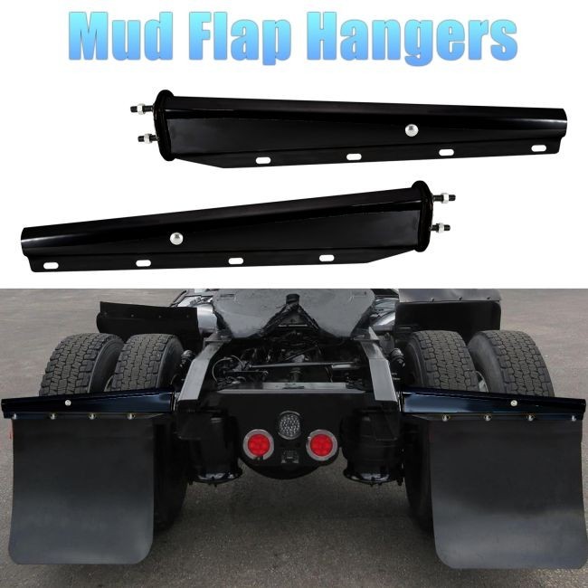 Black Coated Carbon Steel Spring Loaded Semi Truck Mud Flap Hangers 30 Black Coated Carbon Steel Spring Loaded Semi Truck Mud Flap Hangers 30