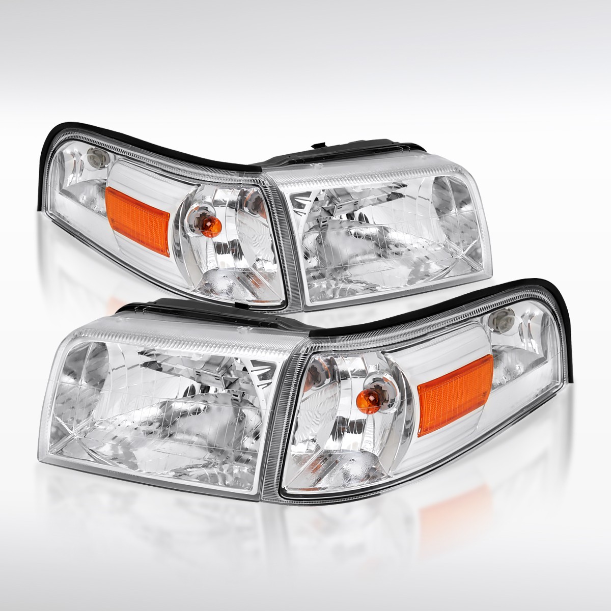 Fit 2006-2011 Mercury Grand Marquis Headlights+Corner Signal Lamps Left+Right
