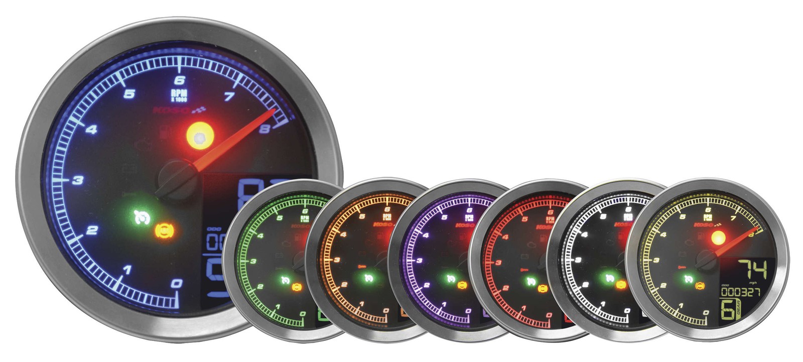 Koso North America BA041000 HD-04 Series Gauges - Chrome