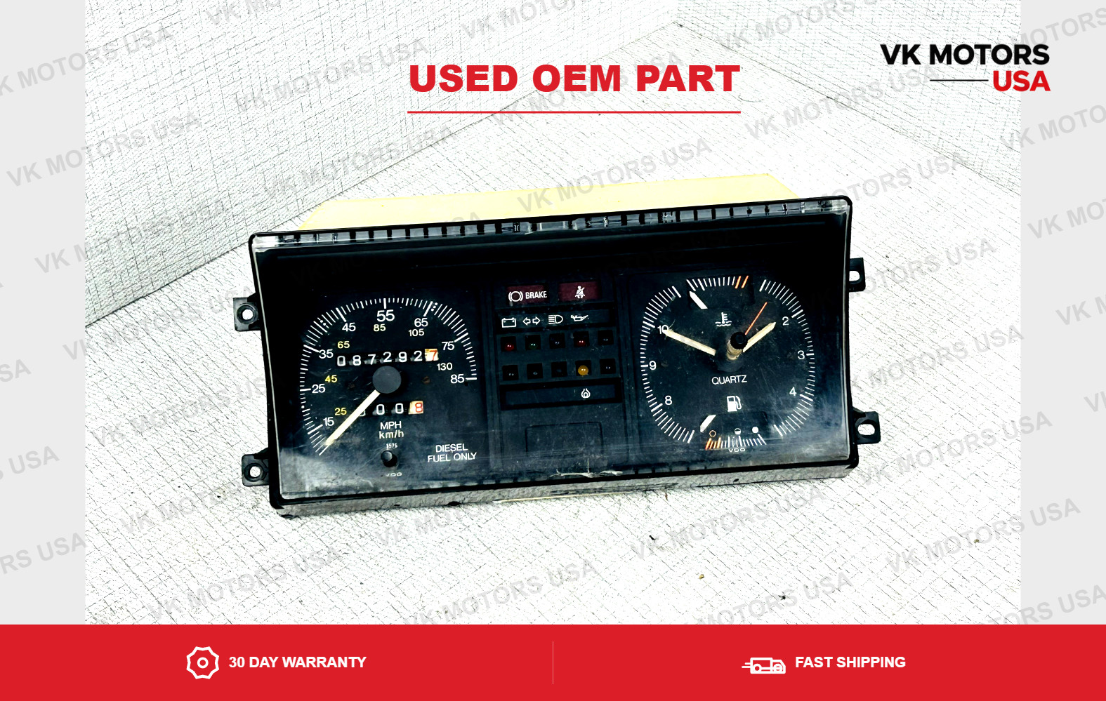1981-1984 Volkswagen Rabbit Diesel MK1 Instrument Cluster VDO Speedometer OEM