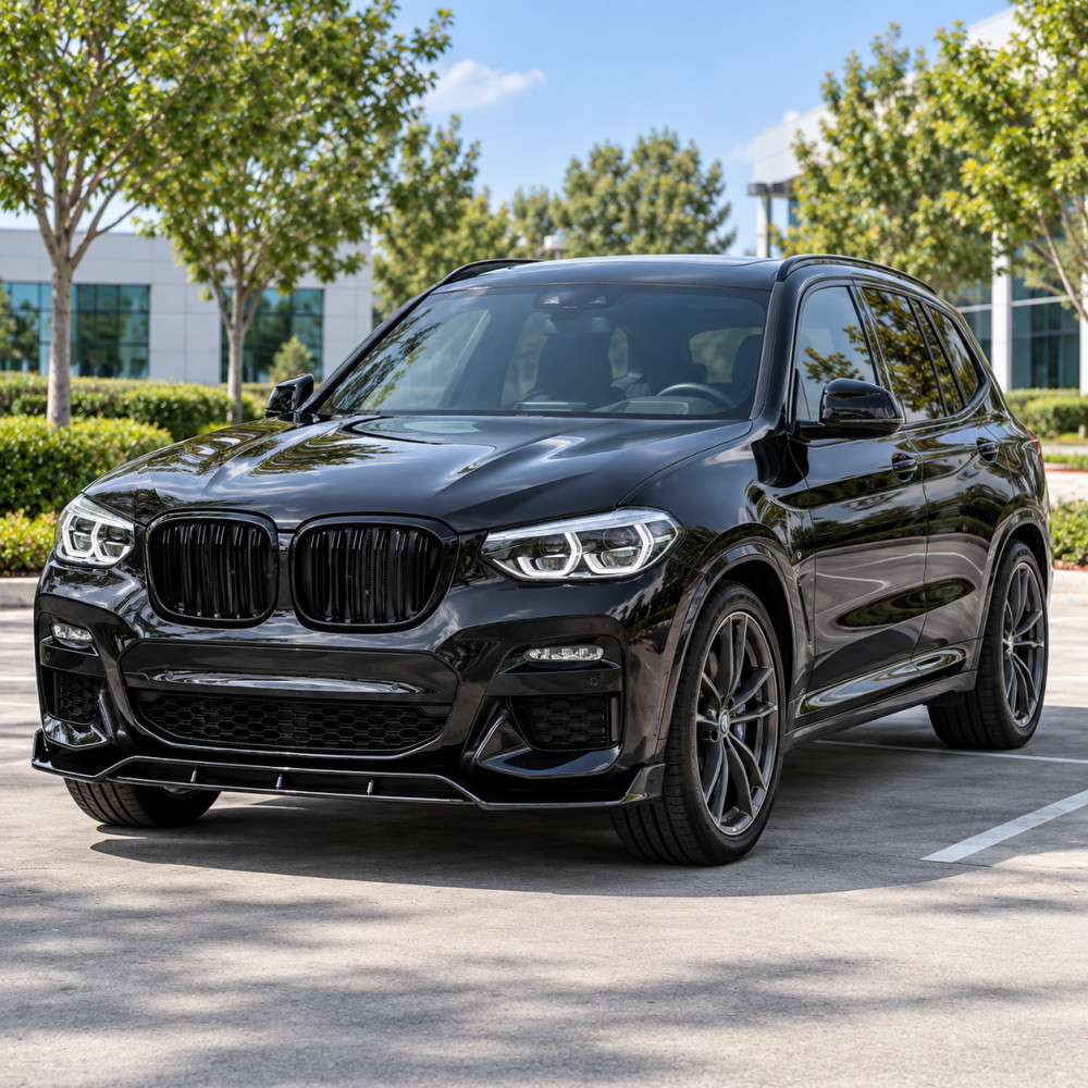 Gloss Black Front Bumper Lip Spoiler For 2018-2021 BMW G01 G02 X3 X4 M Sport