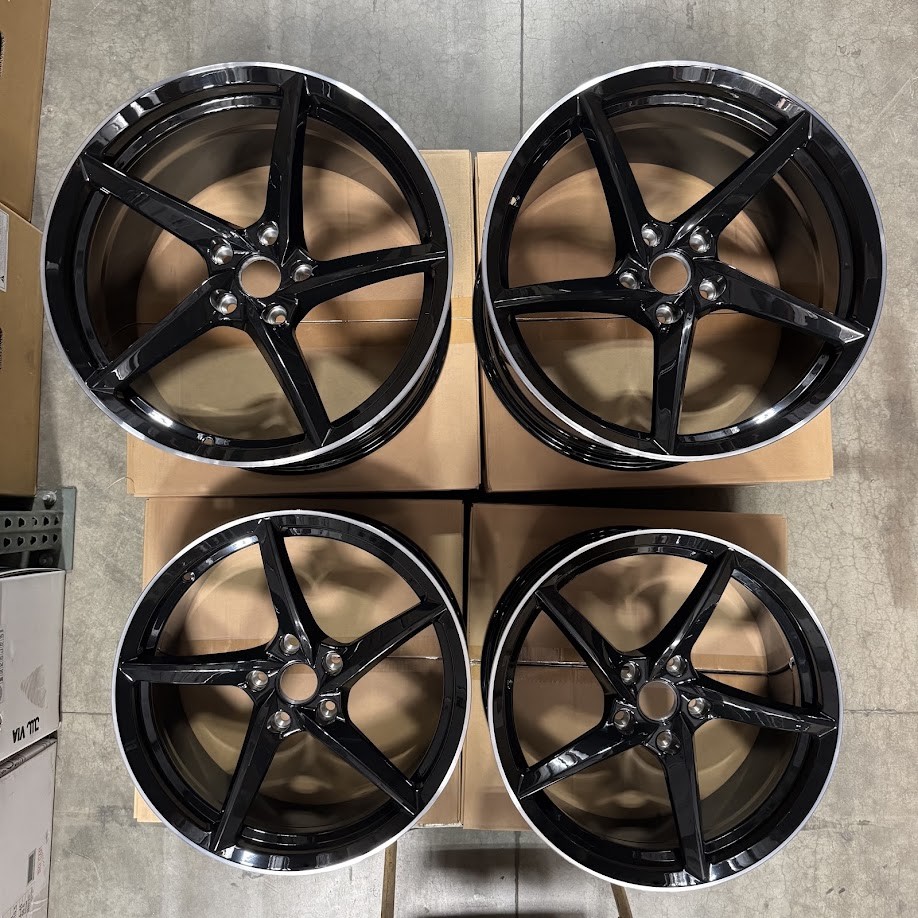 Used 19x8.5/20x11 MRR Forged F25 fit Corvette C8 5x120 38/48 66.9 Black No Cap W Used 19x8.5/20x11 MRR Forged F25 fit Corvette C8 5x120 38/48 66.9 Black No Cap W