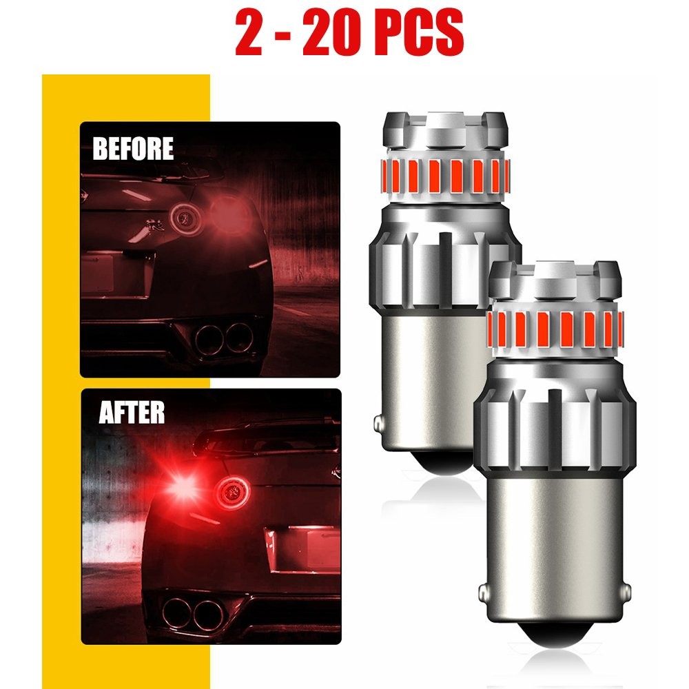 2-20x 1156 7506 LED Reverse Backup Brake Lights Bulbs Waterproof Red Error Free
