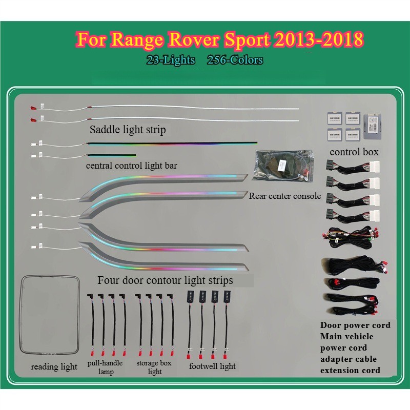 256 Colors For 13-18 Range Rover Sport LED Car Ambient Lighting Atmosphere Light
