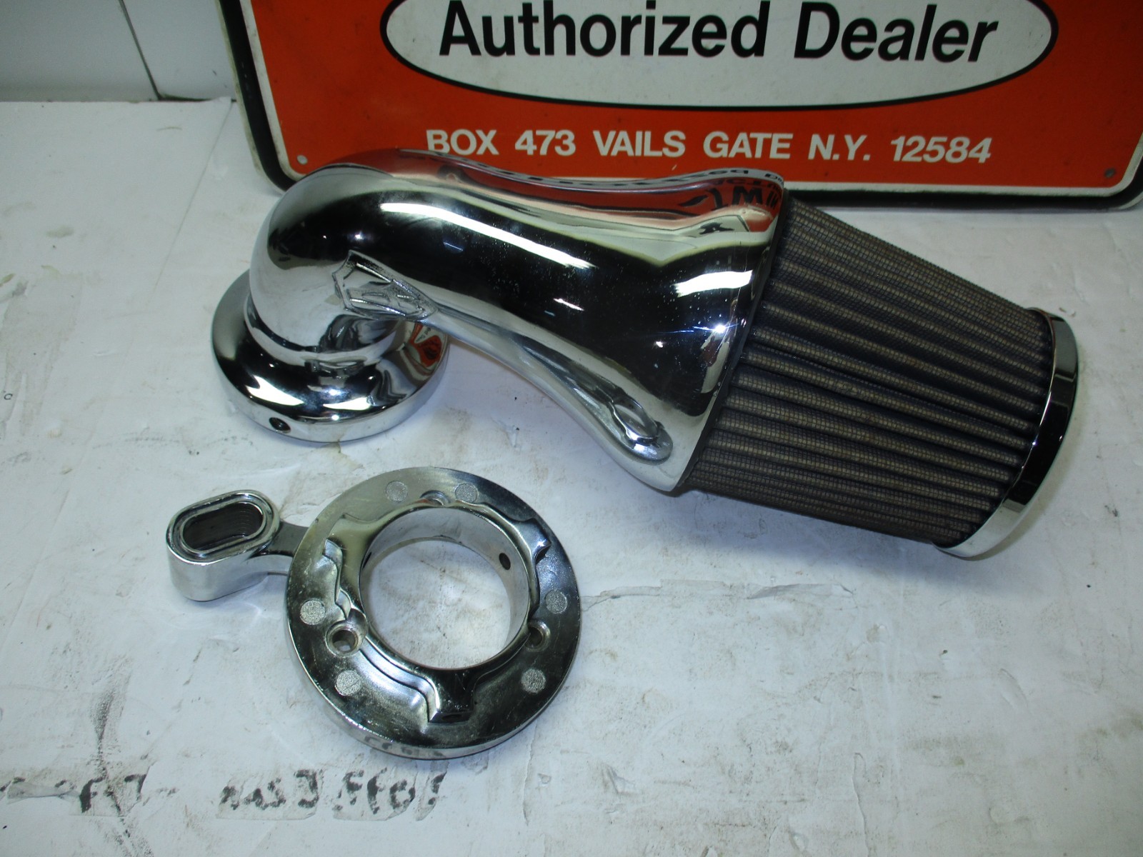 VINTAGE ARLEN NESS CHROME AIR CLEANER FOR HARLEY DAVIDSON DAMAGED MOUNT