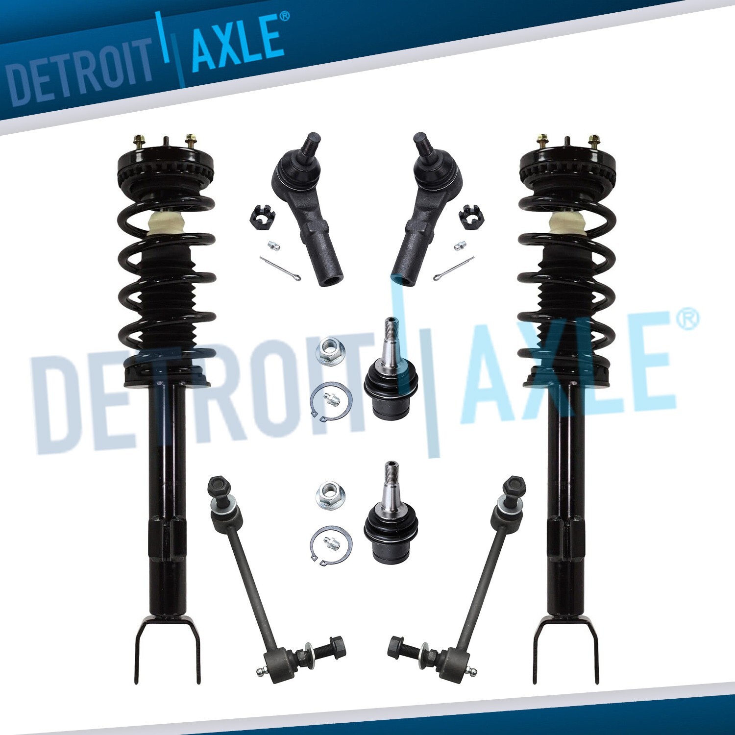 RWD Front Struts Sway Bars Tie Rod Ends Ball Joints for 2011 - 2019 Chrysler 300