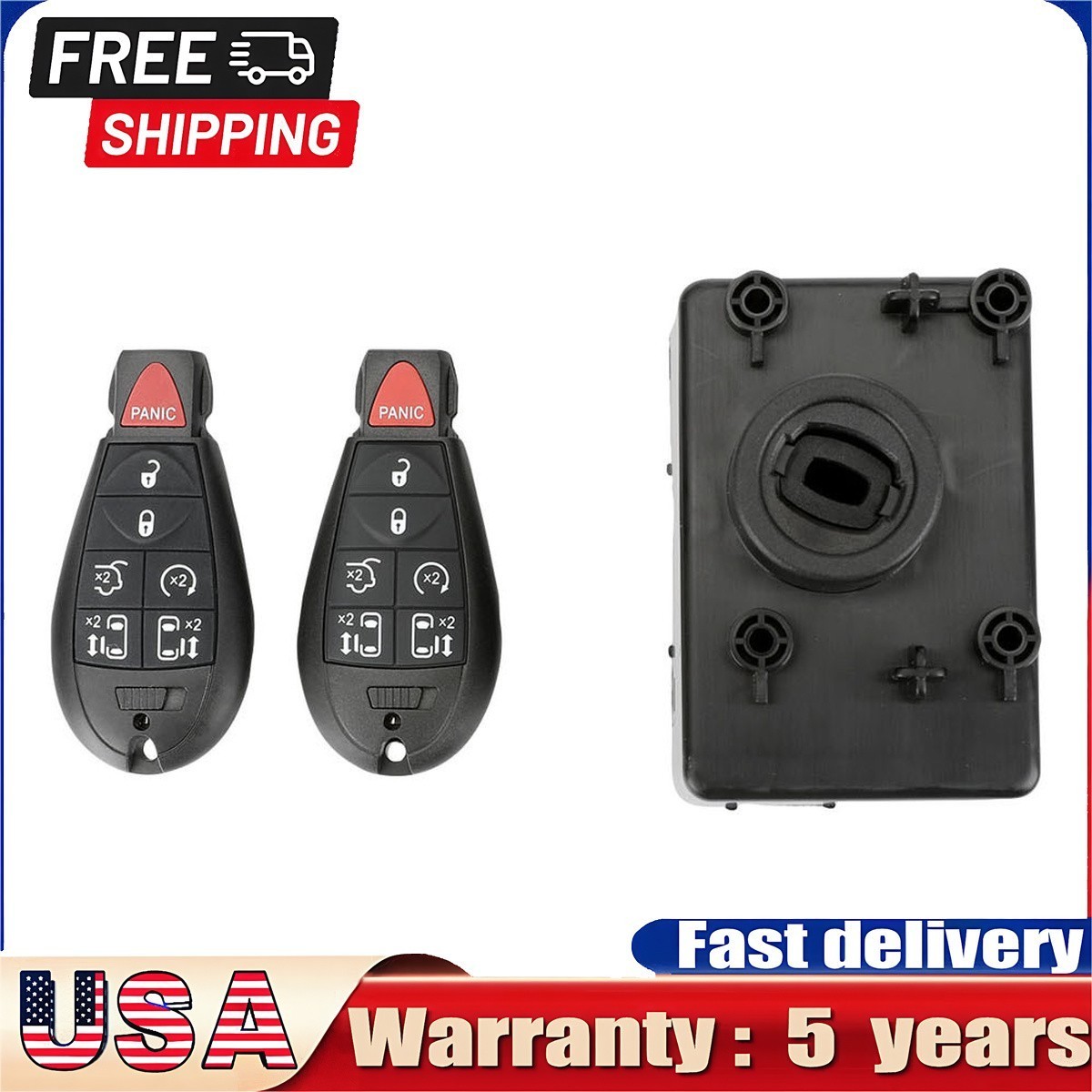 68210151AC Fit 2009-15 Dodge Ram 1500 WIN Module w/ Keys 68210151AC New US