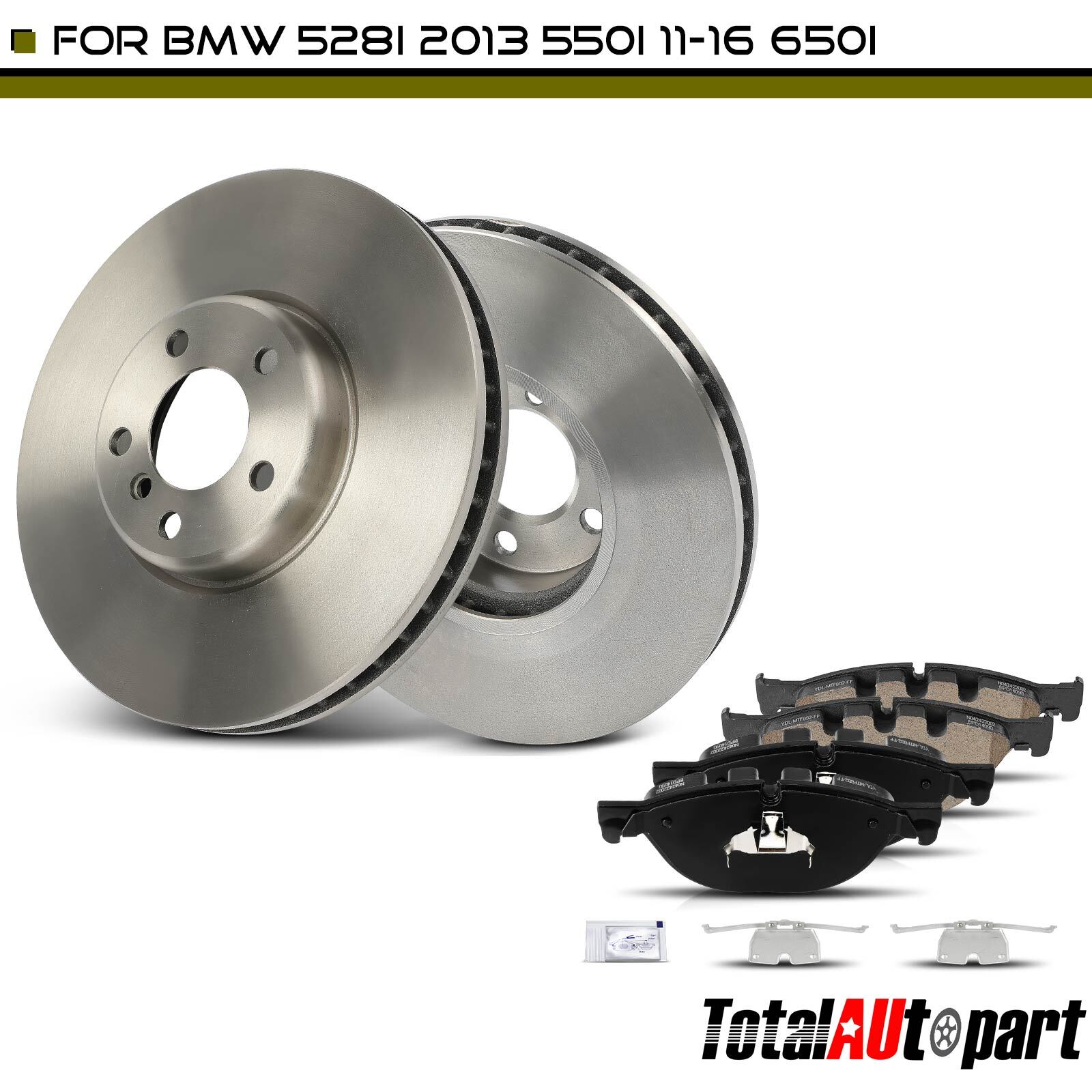 6x Disc Brake Rotor & Brake Pads for BMW 535i GT 10-17 650i 740i 528i Front Side
