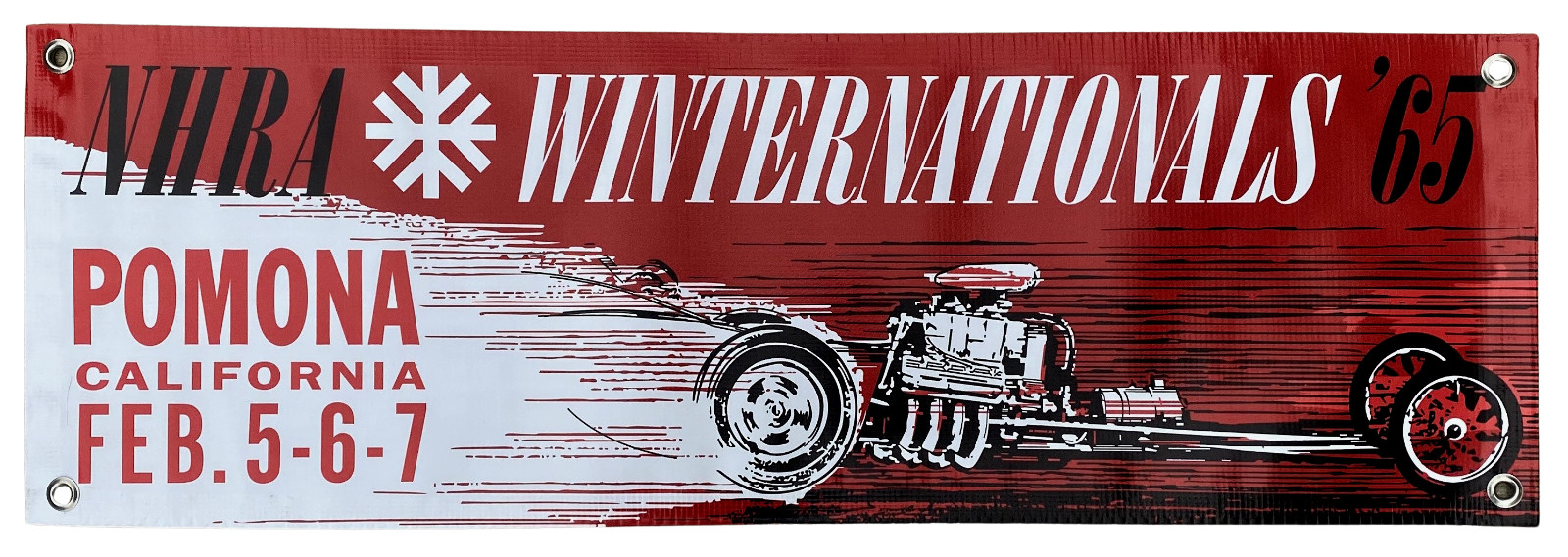 1965 '65 POMONA NHRA Winternationals Shop Garage Banner Dragster 2x6' 1965 '65 POMONA NHRA Winternationals Shop Garage Banner Dragster 2x6'