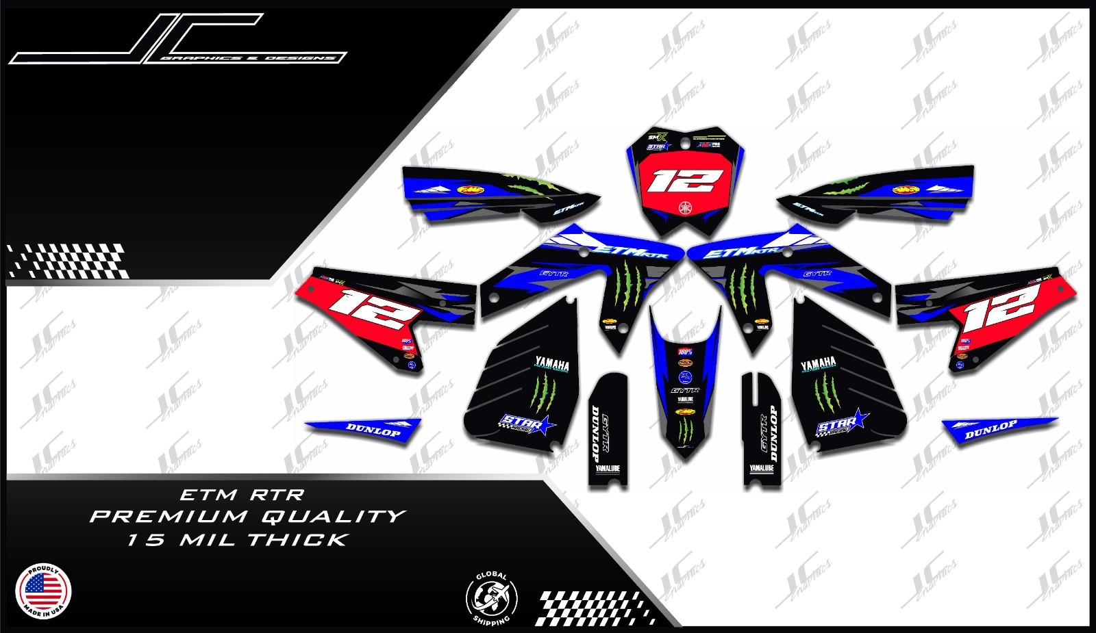 ETM RTR graphics kit decals  THICK AND HIGH GLOSS .....