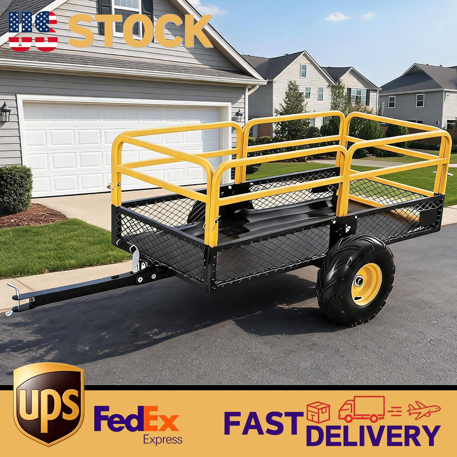 1500lbs Load ATV UTV Dump Cart Lawn Tractor Tow Behind Garden Trailer 20 Cu. Ft. 1500lbs Load ATV UTV Dump Cart Lawn Tractor Tow Behind Garden Trailer 20 Cu. Ft.