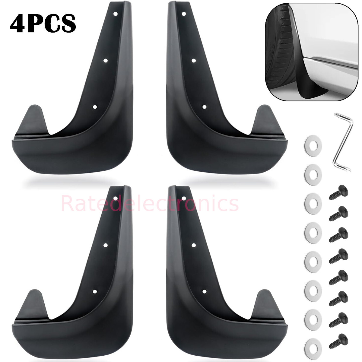 4PCS Universal Car Mud Flaps Splash Guards For Front or Rear Auto Accessories US 4PCS Universal Car Mud Flaps Splash Guards For Front or Rear Auto Accessories US